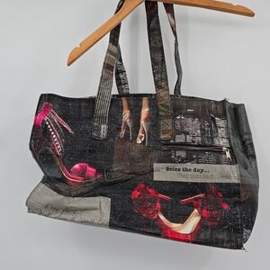 Womens Graphic Print Novelty Tote Bag Heels Seize The‎ Day Shopper Purse